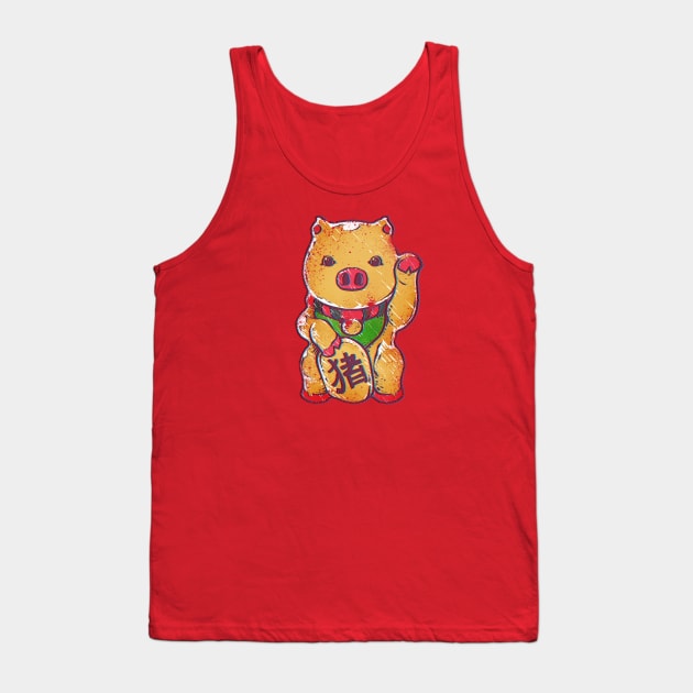 Piggy Maneki Neko Tank Top by FunkyHusky